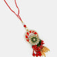 NVR Women & Men Set of 2 Red & Gold Toned Stone-Studded & Beaded Bhaiya Bhabhi Rakhi With Roli Chawal | Swadesiicart