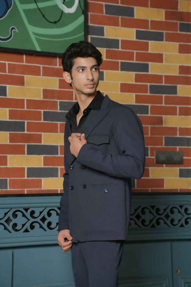 Midnight Black Tailored Co-Ord Set by Hilo Design - Swadesiicart