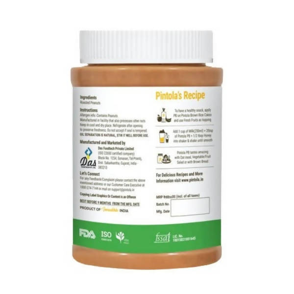 Pintola All Natural Crunchy Peanut Butter - Swadesiicart