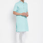 Even Apparels Green Pure Cotton Men's H/S Kurta With Band Collar | Swadesiicart