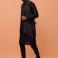 Kisah Men Black Printed Kurta Jacket Churidar Set with Tie & Dye | Swadesiicart