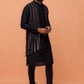 Kisah Men Black Printed Kurta Jacket Churidar Set with Tie & Dye | Swadesiicart