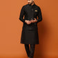 Kisah Men Black Embroidered Kurta Jacket Trouser Set | Swadesiicart