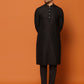 Kisah Men Black Embroidered Kurta Jacket Trouser Set | Swadesiicart