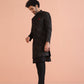 Kisah Men Black Embossed Kurta Indowestern Trouser Set | Swadesiicart