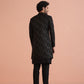 Kisah Men Black Embossed Kurta Indowestern Trouser Set | Swadesiicart