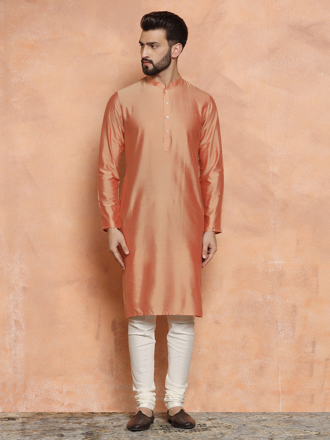 Kisah Men's Multi-Coloured Printed Kurta Jacket with Churidar Set | Swadesiicart