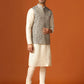 Kisah Men's Grey Kurta Jacket with Churidar Set | Swadesiicart