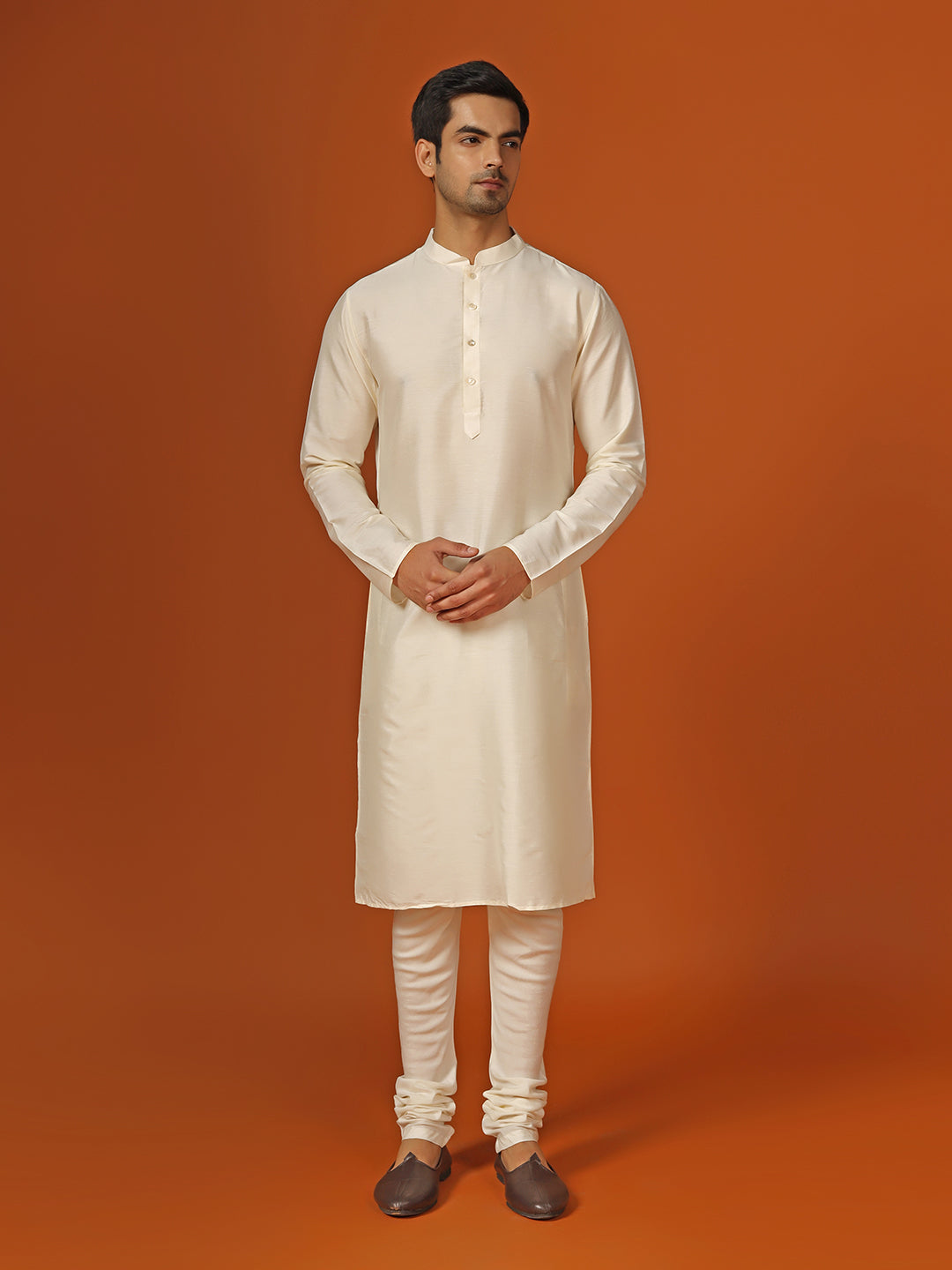 Kisah Men's Grey Kurta Jacket with Churidar Set | Swadesiicart