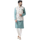 Kisah Men Off-White Printed Kurta Jacket Churidar Set | Swadesiicart
