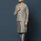 Kisah Men Grey Textured Kurta Jacket Churidar Set | Swadesiicart