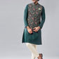Kisah Men's Multi-Coloured Printed Kurta with Jacket and Trouser Set | Swadesiicart