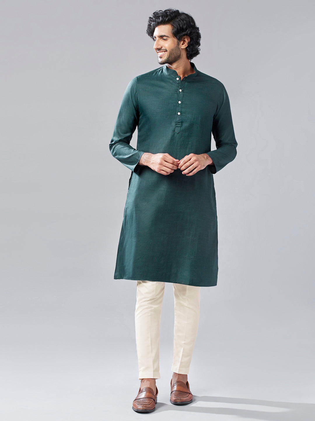 Kisah Men's Multi-Coloured Printed Kurta with Jacket and Trouser Set | Swadesiicart
