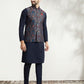 Kisah Men Multi Coloured Textured Kurta Jacket Trouser Set | Swadesiicart