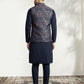 Kisah Men Multi Coloured Textured Kurta Jacket Trouser Set | Swadesiicart