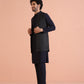 Kisah Men's Navy Blue Kurta Jacket Trouser Set | Swadesiicart