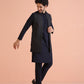 Kisah Men's Navy Blue Kurta Jacket Trouser Set | Swadesiicart