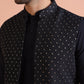 Kisah Men's Navy Blue Kurta Jacket Trouser Set | Swadesiicart