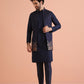 Kisah Men Navy Blue Thread Work Kurta Jacket Trouser Set | Swadesiicart