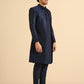 Kisah Men Navy Blue Textured Open Kurta Indowestern Trouser Set | Swadesiicart