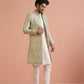 Kisah Men's Cream Indo-Western Kurta with Trouser Set | Swadesiicart