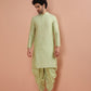 Kisah Men Green Embroidered Kurta Indowestern Dhoti Set | Swadesiicart