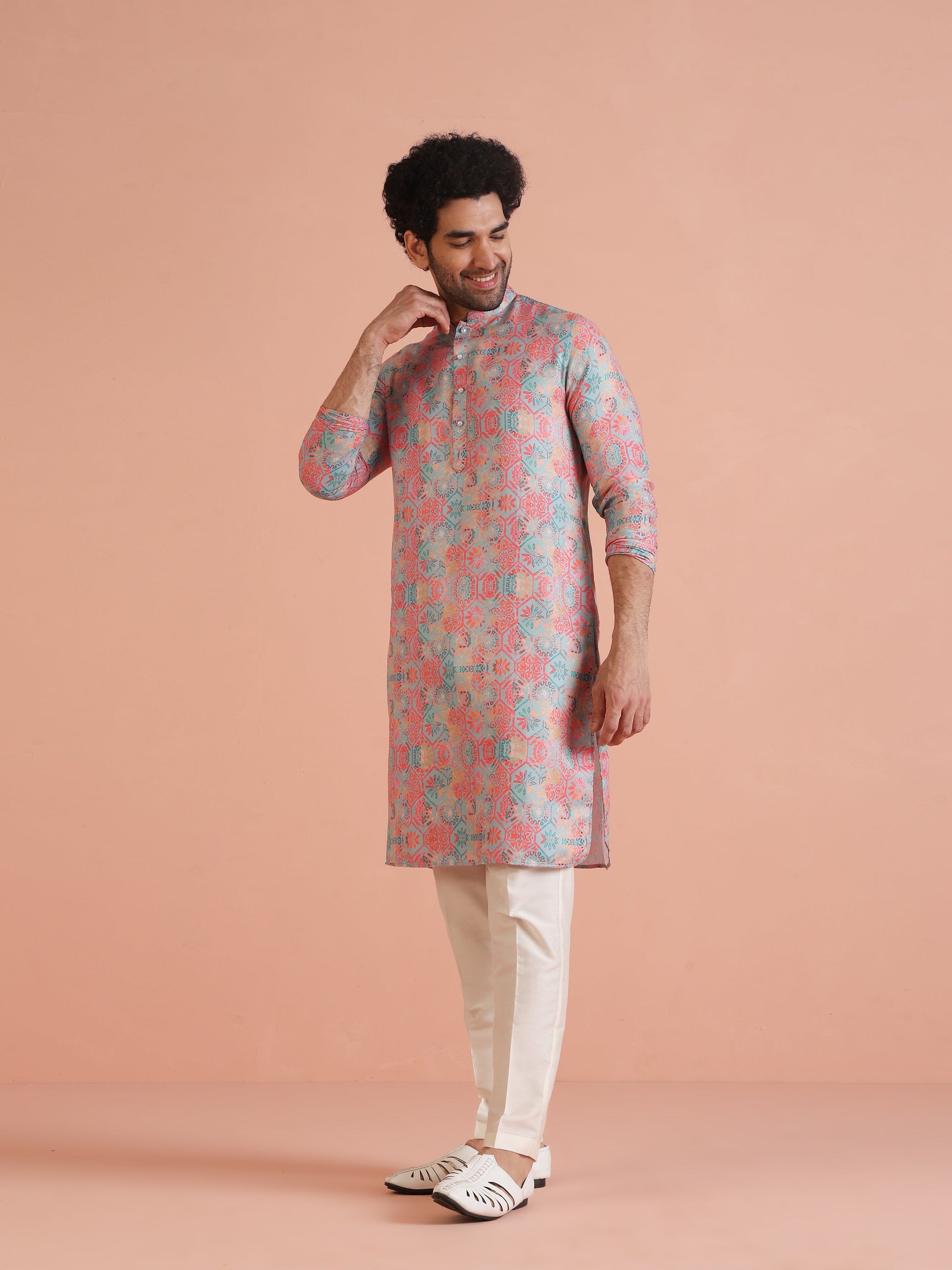 Kisah Men's Multi Kurta Trouser Set | Swadesiicart