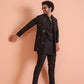 Kisah Men's Black Kurta Jacket Trouser Set | Swadesiicart