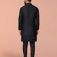 Kisah Men's Black Kurta Jacket Trouser Set | Swadesiicart