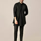 Kisah Men Black Kurta Jacket Trouser Set | Swadesiicart