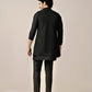 Kisah Men Black Kurta Jacket Trouser Set | Swadesiicart