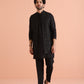 Kisah Men Black Embellished Kurta Nehru Jacket Trouser Set | Swadesiicart