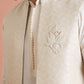 Kisah Men Off White Woven Design Kurta Jacket Trousers Set | Swadesiicart