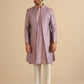 Kisah Men Lilac Textured Open Kurta Indowestern Trouser Set | Swadesiicart