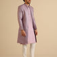 Kisah Men Lilac Textured Open Kurta Indowestern Trouser Set | Swadesiicart