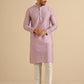 Kisah Men Lilac Textured Open Kurta Indowestern Trouser Set | Swadesiicart