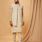 Kisah Men Off-White Kurta Jacket Churidar Set | Swadesiicart