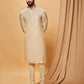 Kisah Men Off-White Kurta Jacket Churidar Set | Swadesiicart