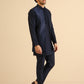 Kisah Men Navy Blue Kurta Jacket Trouser Set | Swadesiicart