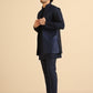 Kisah Men Navy Blue Kurta Jacket Trouser Set | Swadesiicart