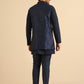 Kisah Men Navy Blue Kurta Jacket Trouser Set | Swadesiicart