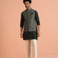 Kisah Men Green Woven Design Floral Kurta Jacket Trouser Set | Swadesiicart