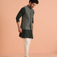 Kisah Men Green Woven Design Floral Kurta Jacket Trouser Set | Swadesiicart