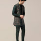 Kisah Men's Multi-Color Jacket with Green Kurta Churidar Set | Swadesiicart