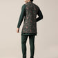 Kisah Men's Multi-Color Jacket with Green Kurta Churidar Set | Swadesiicart