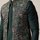 Kisah Men's Multi-Color Jacket with Green Kurta Churidar Set | Swadesiicart