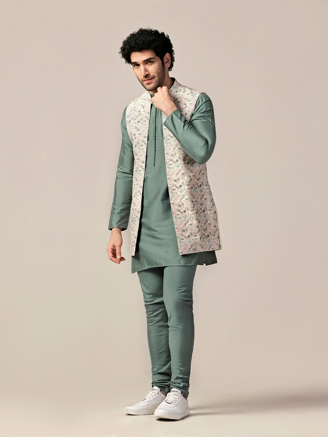 Kisah Men Multi Kurta Jacket Churidar Set | Swadesiicart