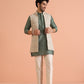 Kisah Men Multi Printed Kantha Print Kurta Jacket Trouser Set | Swadesiicart