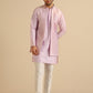 Kisah Men Lilac Textured Kurta Jacket Trouser Set | Swadesiicart