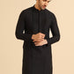 Kisah Men Black Solid Pleated Kurta | Swadesiicart